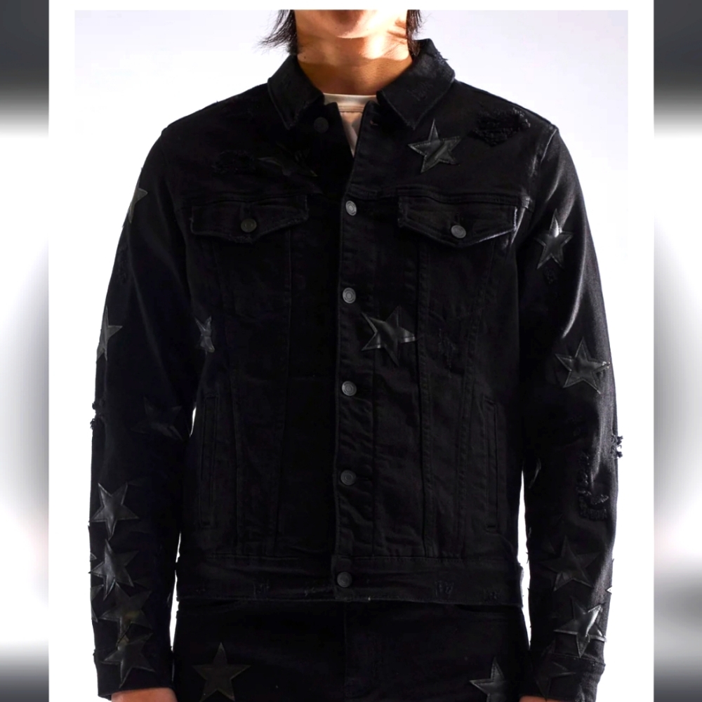 Embellish Cosmo Denim Jacket Mens Size Small/Women's Medium NWT